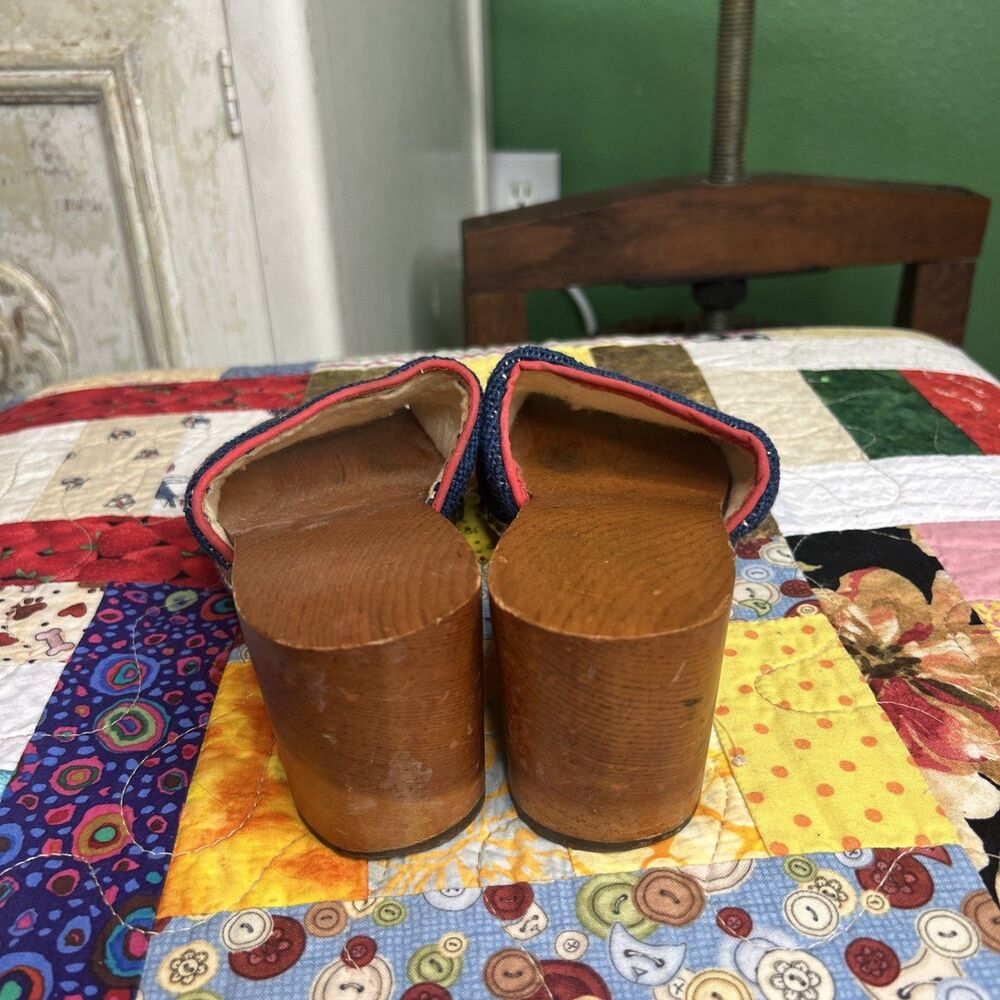 1970s Vtg Wooden Clog Size 7 w/ Strawberries Cottage Country Boho Artsy - Picture 4 of 16